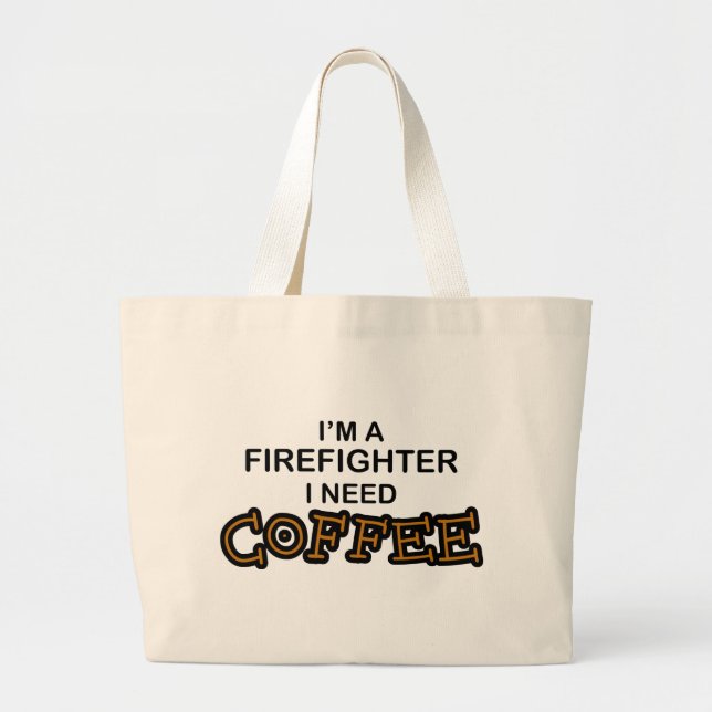 Bolsa Tote Grande Café da necessidade - sapador-bombeiro (Frente)