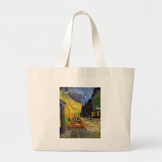 Bolsa Tote Grande Cafe Terrace na Night Van Gogh (Frente)
