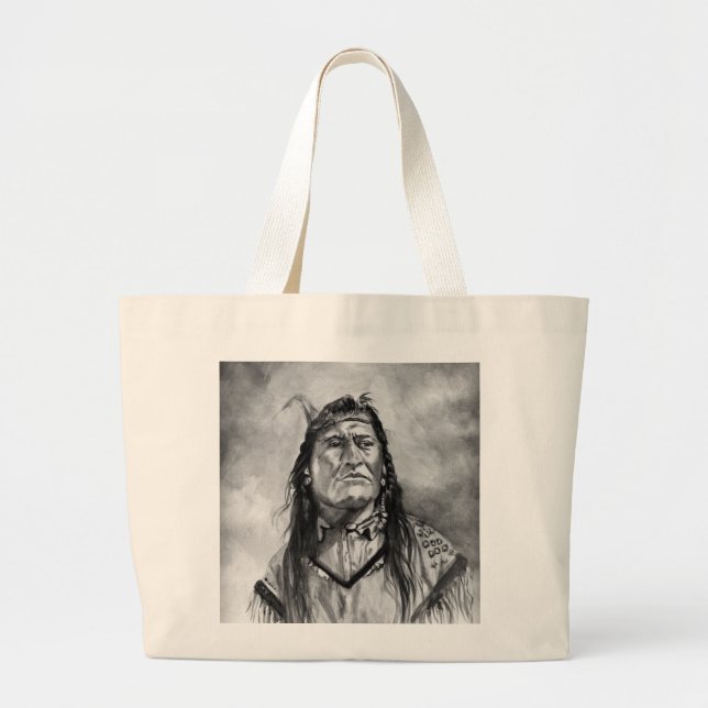 Bolsa Tote Grande Caixa nova, indiano de Piegan (Frente)