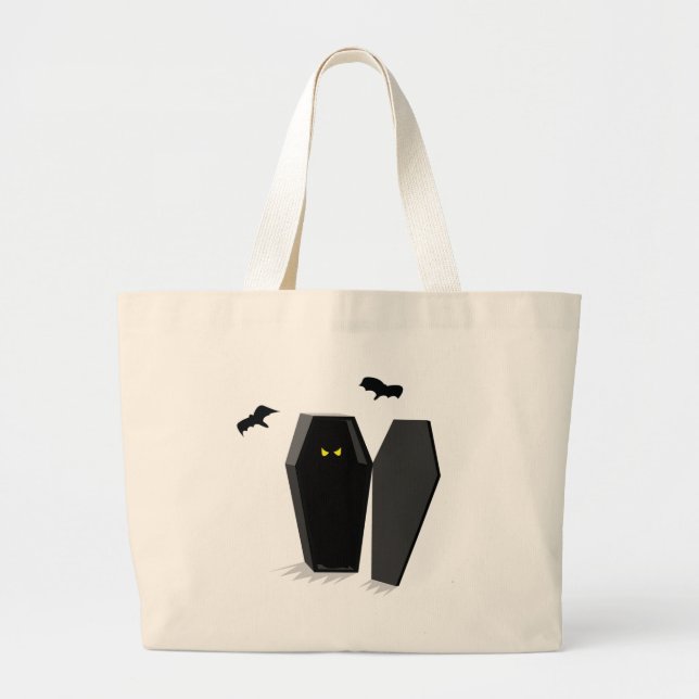 Bolsa Tote Grande Caixão assustador (Frente)