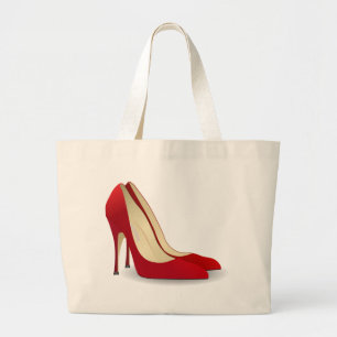 Bolsa Tote Grande calçados de alto salto vermelho