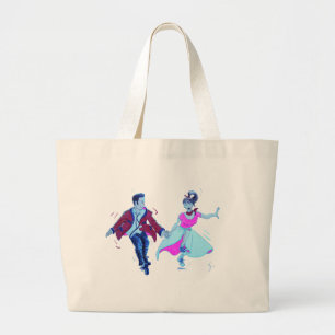 Bolsa Tote Grande calçados de sela da saia da caniche do rosa do
