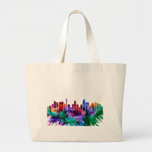 Bolsa Tote Grande Calgary Skyline