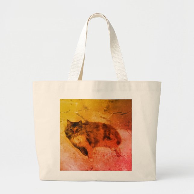Bolsa Tote Grande Calico Cat Tote Bag (Frente)