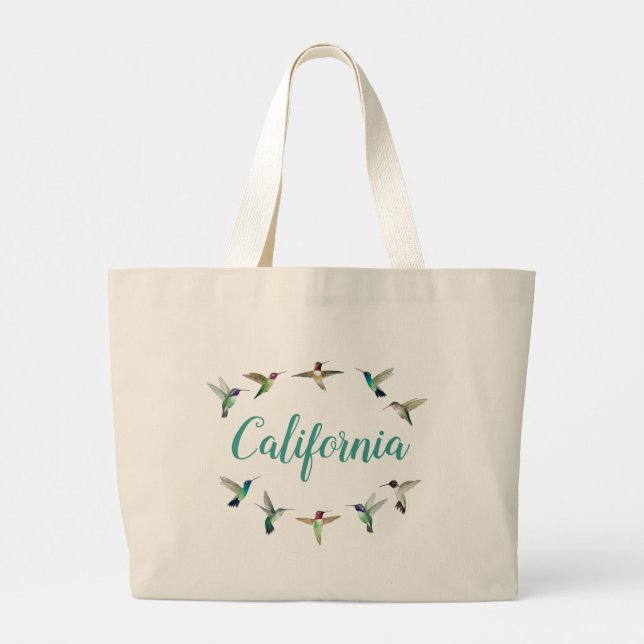 Bolsa Tote Grande California Hummingbird (Verso)