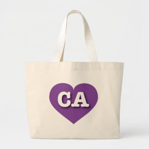 Bolsa Tote Grande California Purple Heart - Eu amo CA