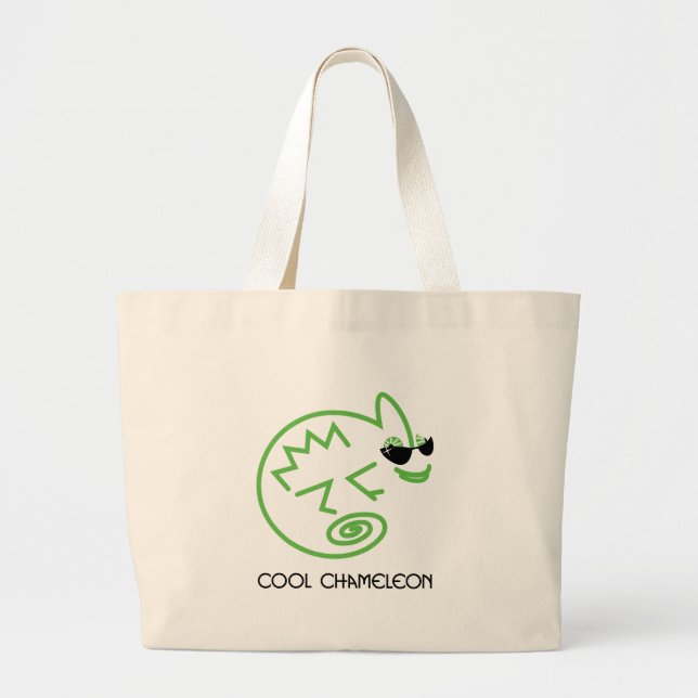 Bolsa Tote Grande Camaleão verde legal (Frente)