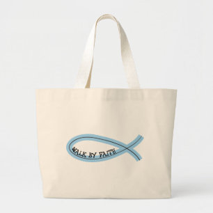 Bolsa Tote Grande Caminhada do design de Riyah-Li pela fé