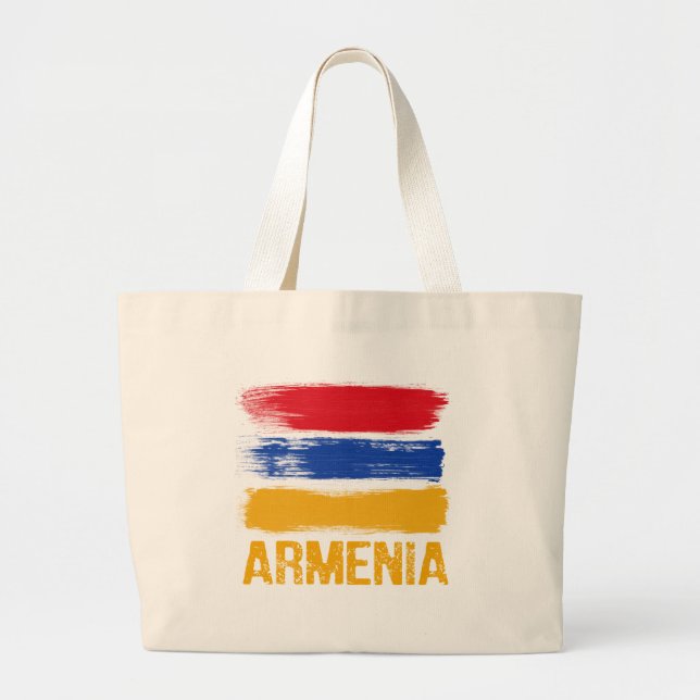 Bolsa Tote Grande Camisas da bandeira de Arménia (Frente)