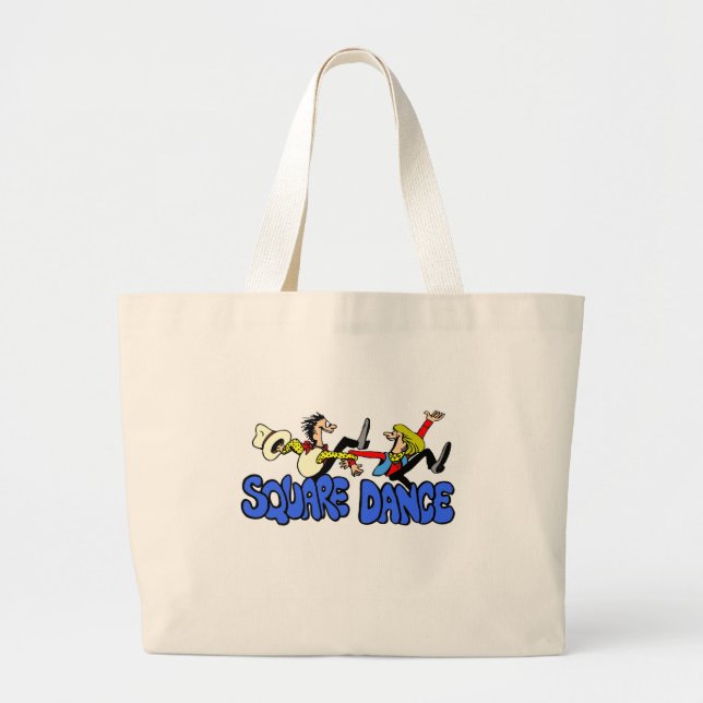 Bolsa Tote Grande Camisas de dança quadradas e presentes. (Frente)