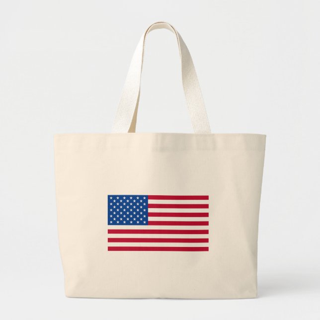 Bolsa Tote Grande Camisas e presentes da bandeira americana T (Frente)