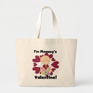 Bolsa Tote Grande Camiseta dos namorados da mamã do Cupido do menin