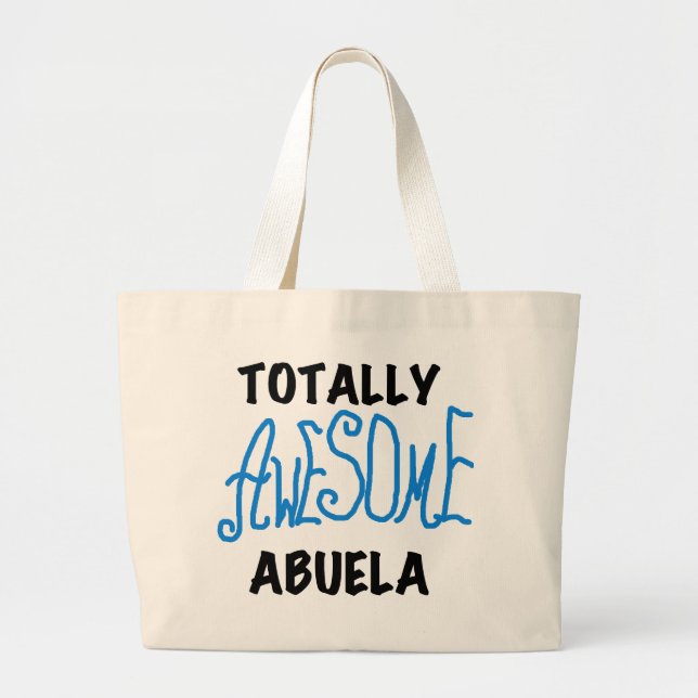 Bolsa Tote Grande Camiseta e presentes azuis totalmente (Frente)