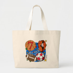 Bolsa Tote Grande Camiseta e presentes do aniversário dos esportes