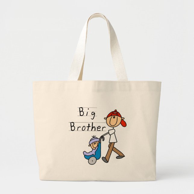 Bolsa Tote Grande Camiseta e presentes do big brother da carruagem (Frente)