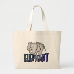 Bolsa Tote Grande Camiseta e presentes do elefante