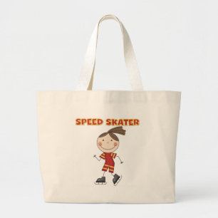 Bolsa Tote Grande Camiseta e presentes do patinador da velocidade da