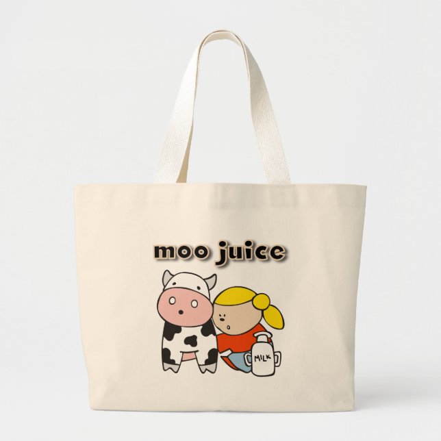 Bolsa Tote Grande Camiseta e presentes do suco do MOO (Frente)