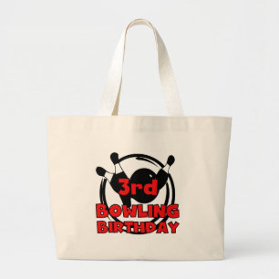 Bolsa Tote Grande camisetas e presentes de aniversário da 3ª Boliche