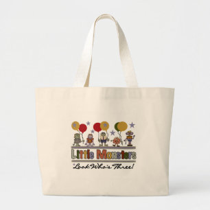 Bolsa Tote Grande Camisetas e presentes de aniversário de 3 anos mon