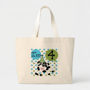 Bolsa Tote Grande Camisetas e presentes de aniversário do 4º anivers
