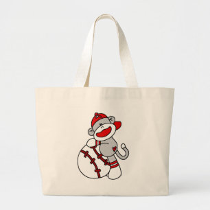 Bolsa Tote Grande Camisetas e Presentes de Beisebol do Macaco de Mei