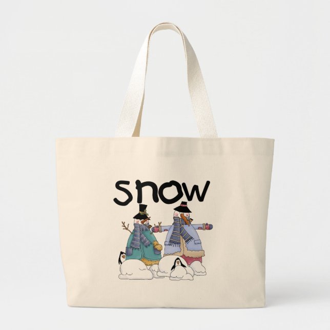 Bolsa Tote Grande Camisetas e presentes de cavalheiros de neve (Frente)