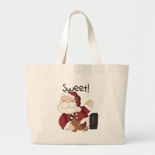 Bolsa Tote Grande Camisetas e presentes de férias de Papais noeis do