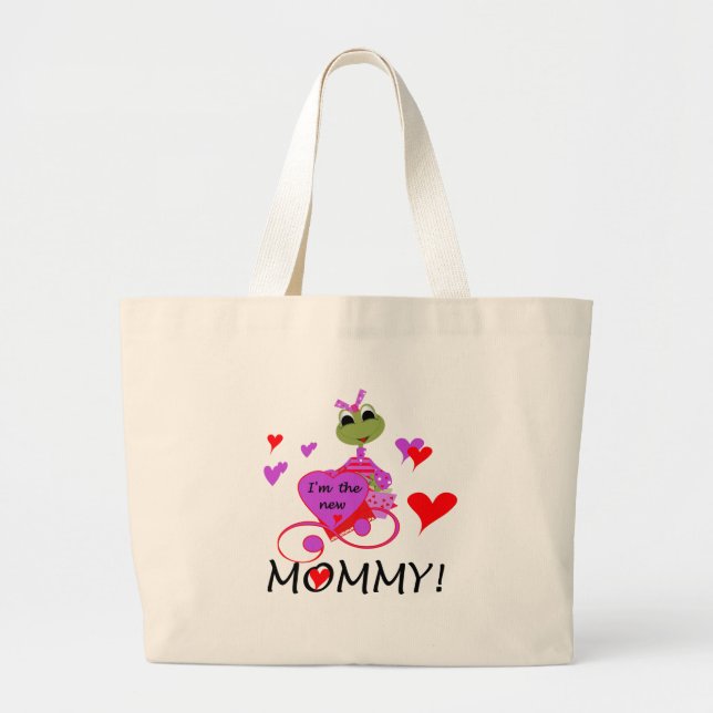 Bolsa Tote Grande Camisetas e presentes de Mamãe sapo (Frente)