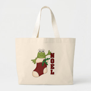 Bolsa Tote Grande Camisetas e presentes de Natal para Noel do sapo