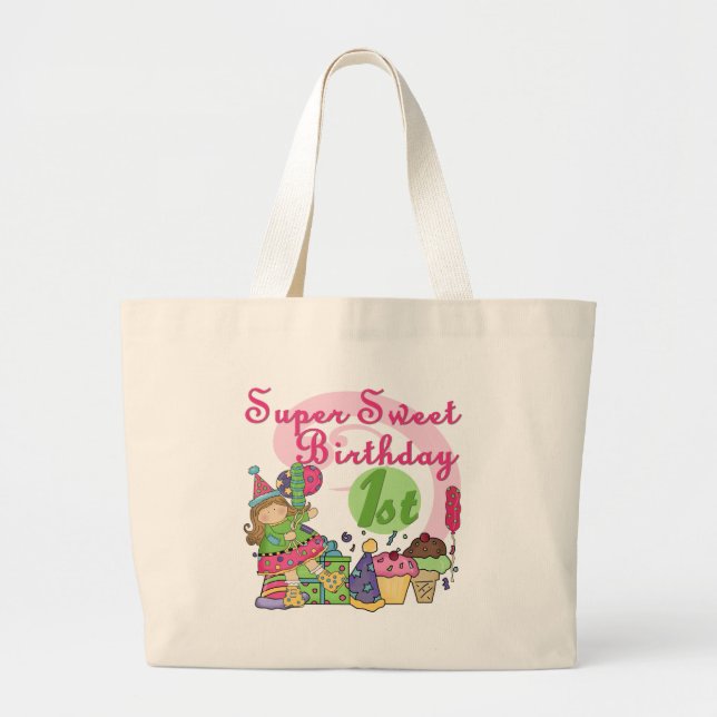 Bolsa Tote Grande Camisetas e presentes de primeiro aniversario supe (Frente)