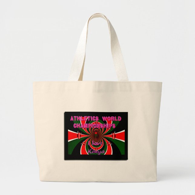 Bolsa Tote Grande Campeonato Mundial de atletismo do Quénia: Bandeir (Frente)