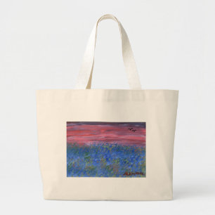 Bolsa Tote Grande Campo azul no por do sol