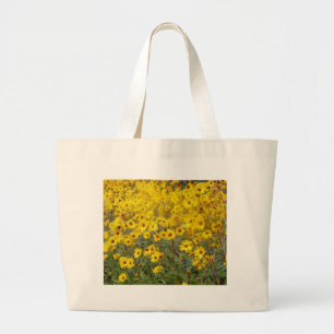 Bolsa Tote Grande Campo De Flores Amarelas Vibrantes