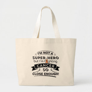 Bolsa Tote Grande Cancer da leucemia não um super-herói