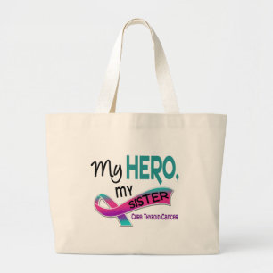 Bolsa Tote Grande Cancer de tiróide MEU HERÓI MINHA IRMÃ 42
