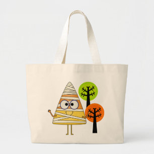 Bolsa Tote Grande Candy Corn Mummy Halloween