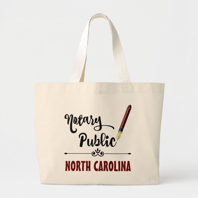 Bolsa Tote Grande Caneta de Tinta Pública da Carolina do Norte (Frente)