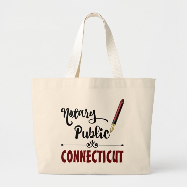Bolsa Tote Grande Caneta de Tinta Pública do Connecticut (Frente)