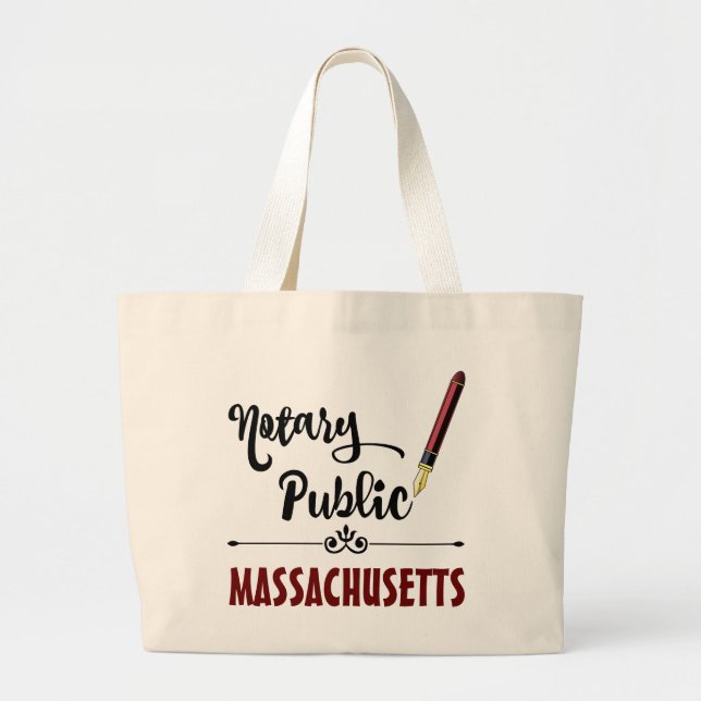 Bolsa Tote Grande Caneta de Tinta Pública do Massachusetts (Frente)