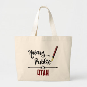 Bolsa Tote Grande Caneta de Tinta Pública do Utah Notary