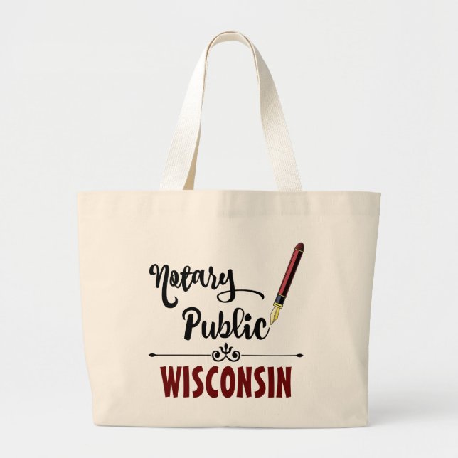 Bolsa Tote Grande Caneta de Tinta Pública do Wisconsin (Frente)