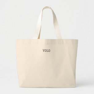 Bolsa Tote Grande canvas "YOLO" Tote Bag - Diversão Diária do Carrya