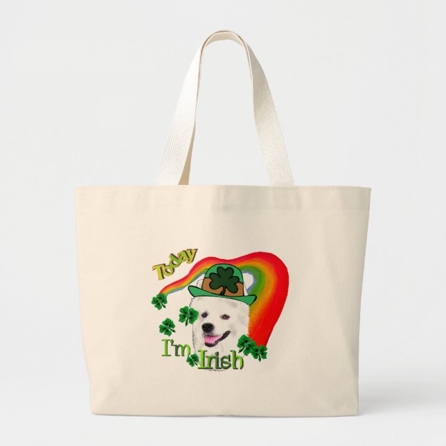 Bolsa Tote Grande Cão Esquimó Americano St Patricks (Frente)