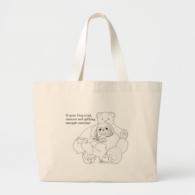 Bolsa Tote Grande Cão Pequinês (Frente)