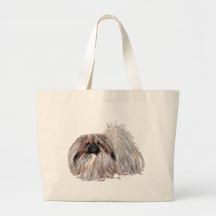 Bolsa Tote Grande Cão Pequinês em Pé