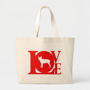 Bolsa Tote Grande Cão Stumpy do gado da cauda