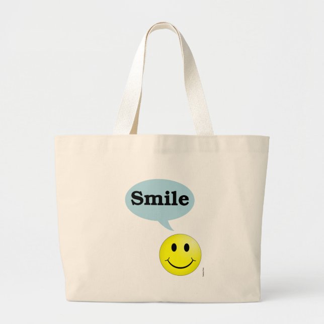 Bolsa Tote Grande Cara do Sorriso-Smiley (Frente)