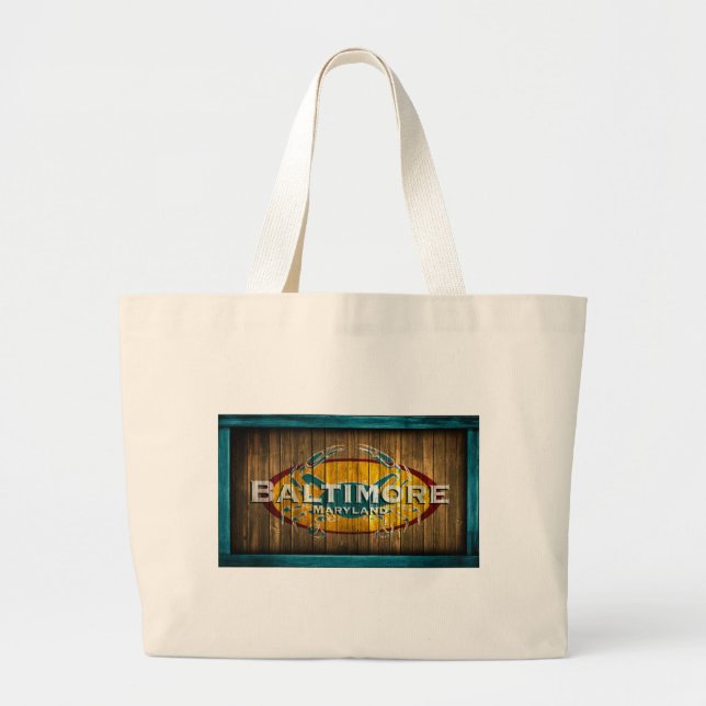 Bolsa Tote Grande Caranguejo de Baltimore (Frente)