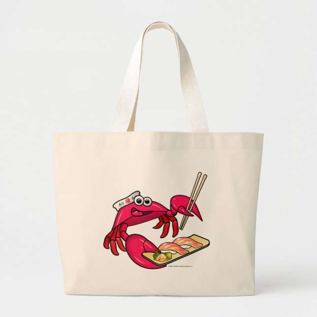 Bolsa Tote Grande Caranguejo do sushi (Frente)
